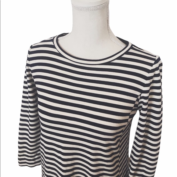 J.Crew Blue White Striped Ponte T-Shirt Dress XS - Picture 4 of 7